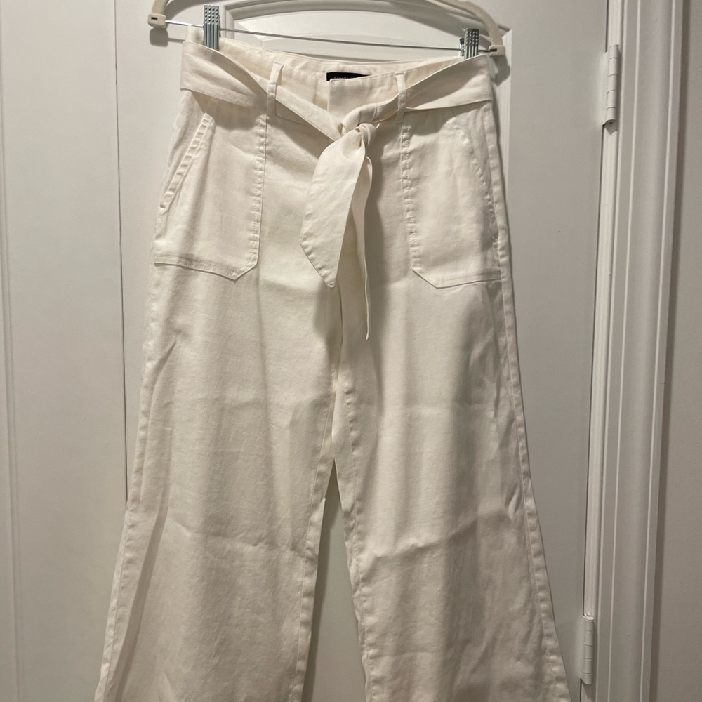 Banana Republic Cream Pants with Tie Waist